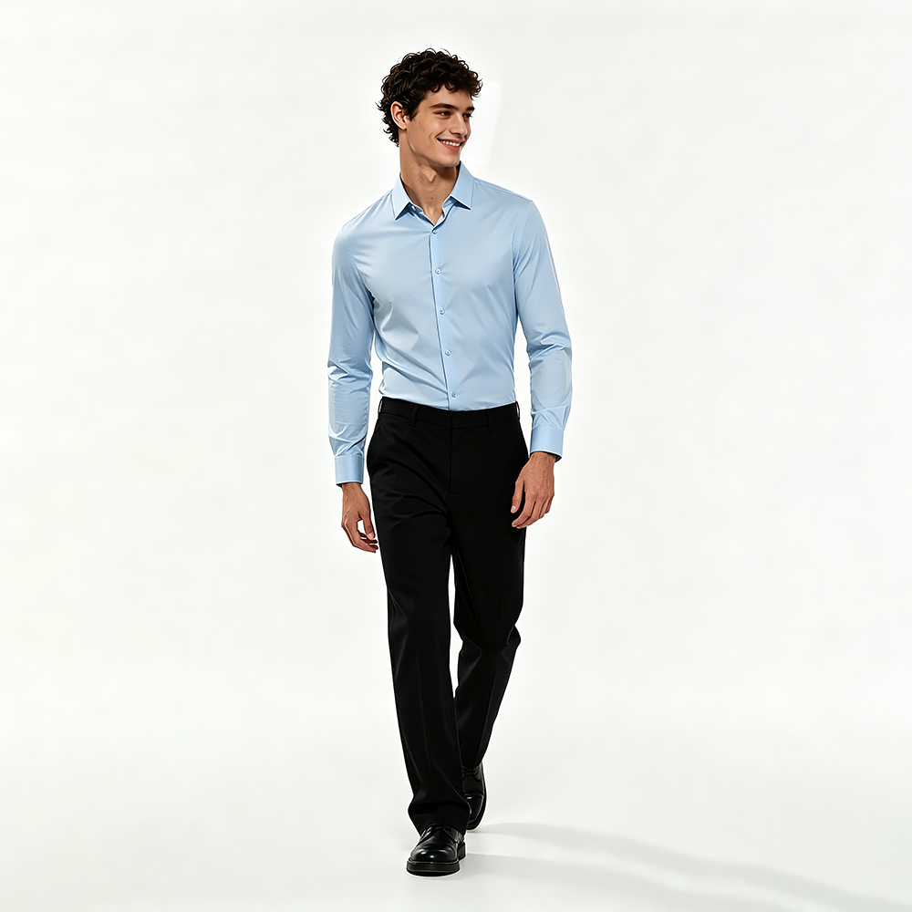 Mens Non Iron Stretch Business Dress Shirt