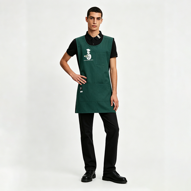 Grembiule unisex con logo personalizzato in rilievo in raso