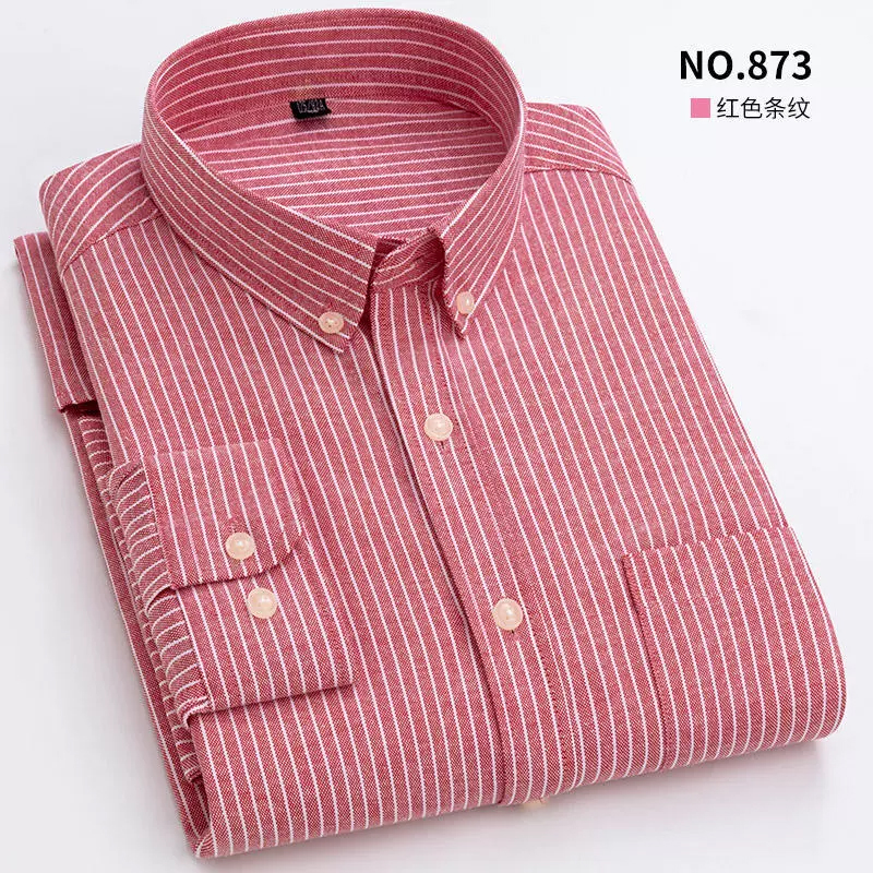 Long-Sleeve Casual Relaxed-Fit Striped Shirt