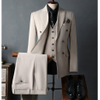 Beige Double-Breasted Suit Set