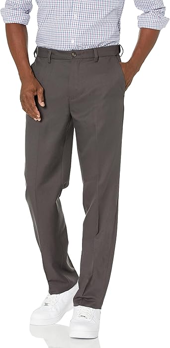 Mens Classic Flat Front Adjustable Waist Suit Pants