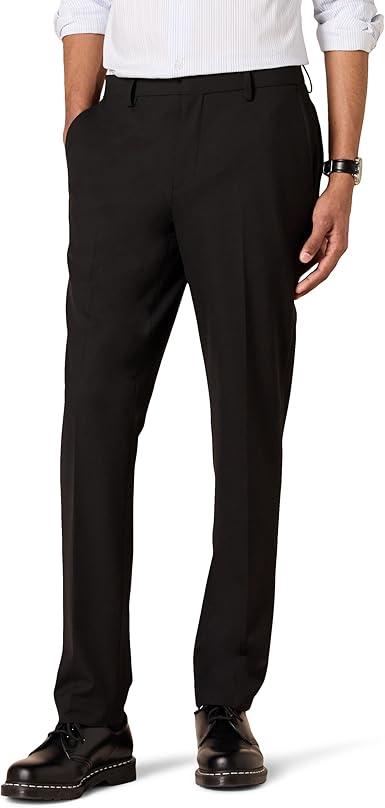 Mens Slim Fit Wrinkle Resistant Stretch Suit Pants