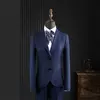 Womens Royal Blue Houndstooth Formal Blazer Suit