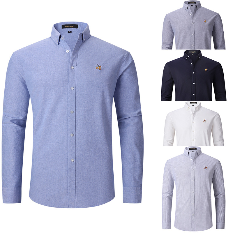 Mens Pure Cotton Oxford Business Casual Shirt (3)