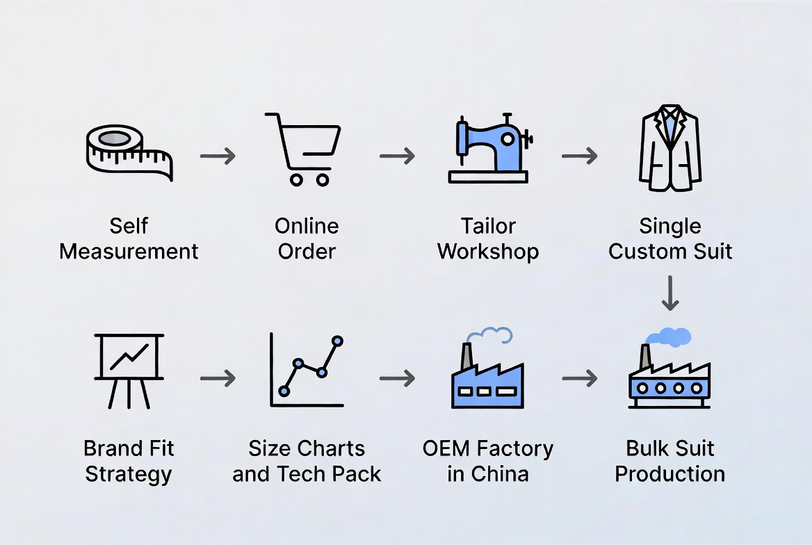 Custom Suit Vs OEM Production Flow