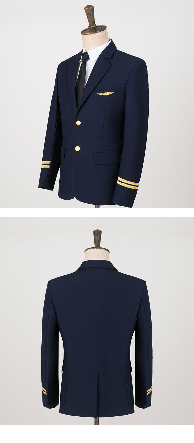 Single Breasted Blue Aviation Pilot Shirt (4)