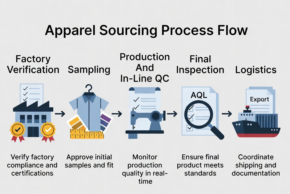 Dress Shirts Sourcing Process Flow