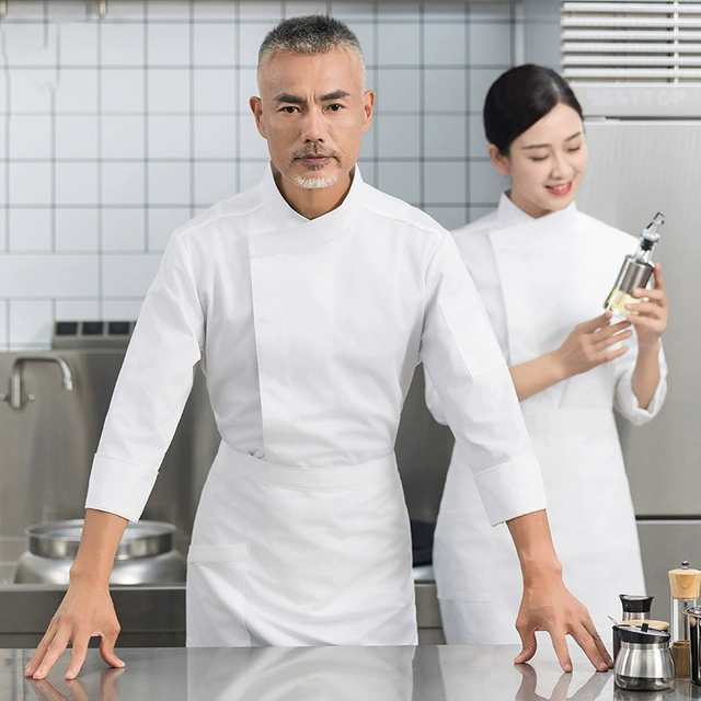 Unisex Plus Size Autumn Winter Chef Uniform