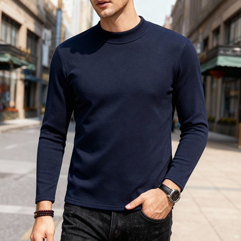 Mens Half High Neck Loose Casual Base Layer Top (3)