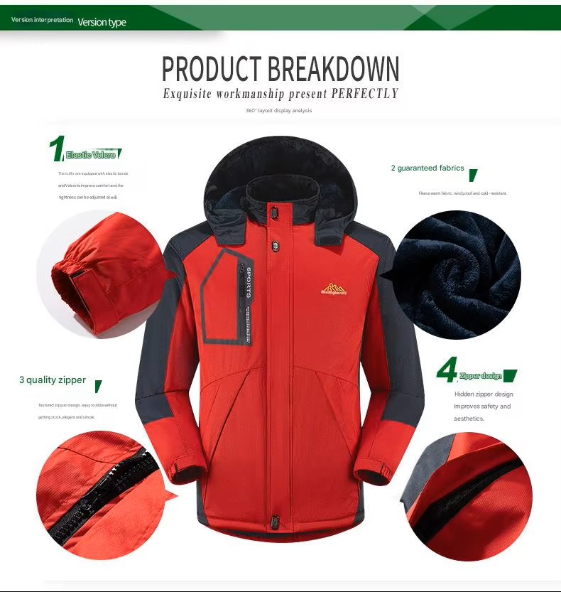 Parka aislante impermeable con capucha personalizada para hombre (1)