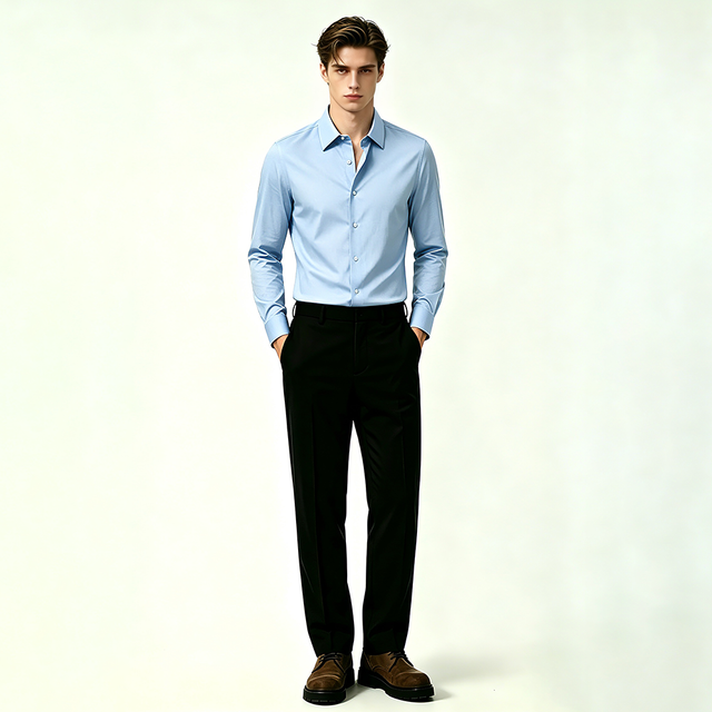 Mens Satin Silk Non Iron Business Dress Shirt