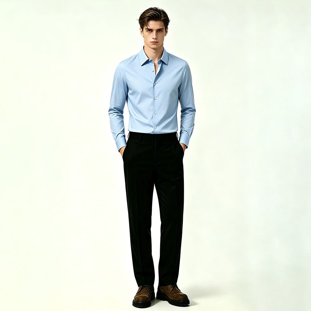 Mens Satin Silk Non Iron Business Dress Shirt