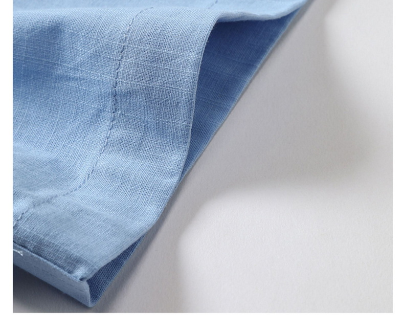 Mens Slub Cotton Short Sleeve Casual Shirt (22)