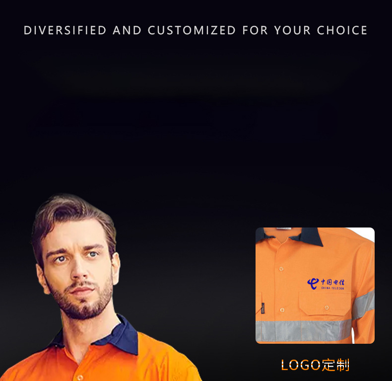 Mens Hi Vis Cotton Long Sleeve Work Shirt (4)