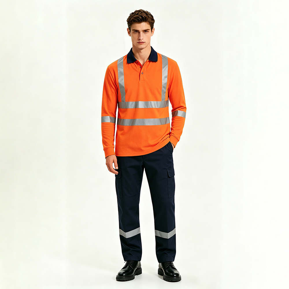 Mens Hi Vis Quick Dry Long Sleeve T Shirt