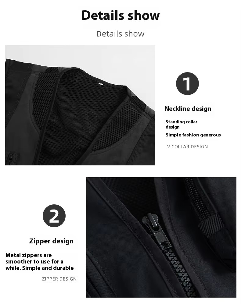 Unisex Printable Breathable Flap Pocket Work Vest (7)