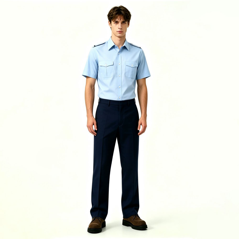 Mens Short Sleeve Pilot Shirt Without Epaulettes