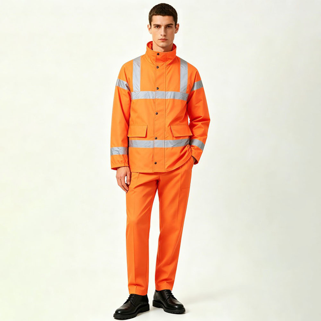 Hi Vis Contrast Yellow Navy Safety Jacket