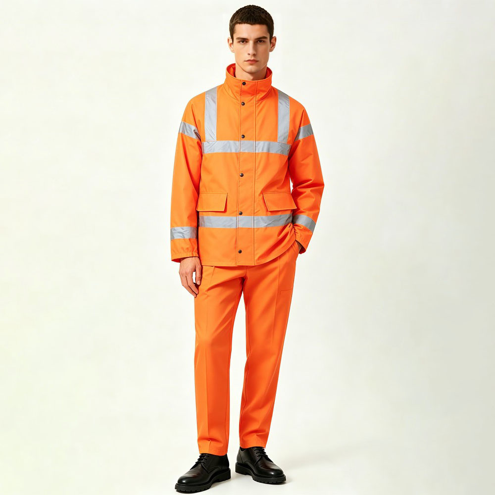 Hi Vis Contrast Yellow Navy Safety Jacket
