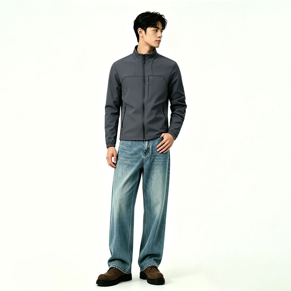 Relaxed Fit Stand Collar Jacket