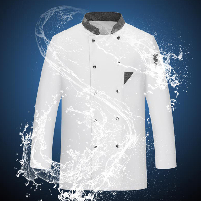 Color Blocked Long Sleeve Chef's Jacket