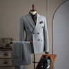 Double-Breasted Pinstripe Blazer