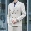 Unisex Double-Breasted Pinstripe Workwear Blazer