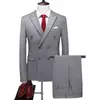 Mens Slim Double Breasted Two Piece Suit