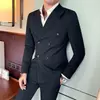 Mens Double Breasted Wedding Groom Suit