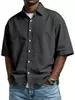 Summer Loose Solid Casual Mens Shirt
