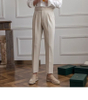 High Waist Pleated Business Mens Dress Pants