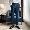 Naples Pleated Slim Fit Business Dress Pants