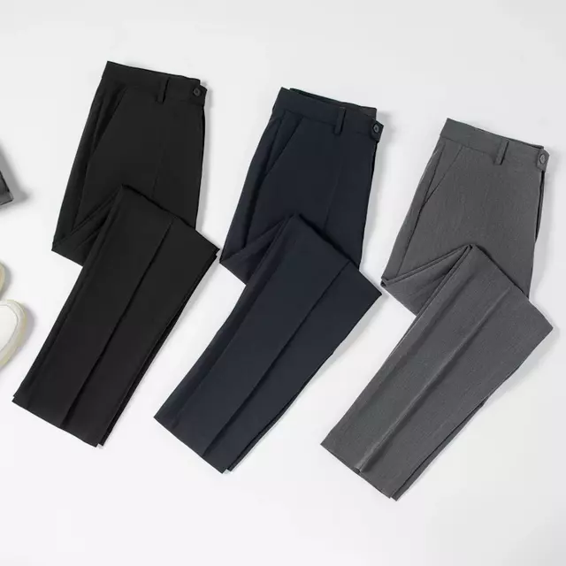 Spring Wrinkle Resistant Flat Front Dress Pants