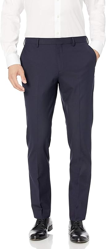 Mens Slim Fit Wrinkle Resistant Stretch Suit Pants (3)