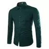 Mens Solid Wrinkle Resistant Casual Long Sleeve Shirt