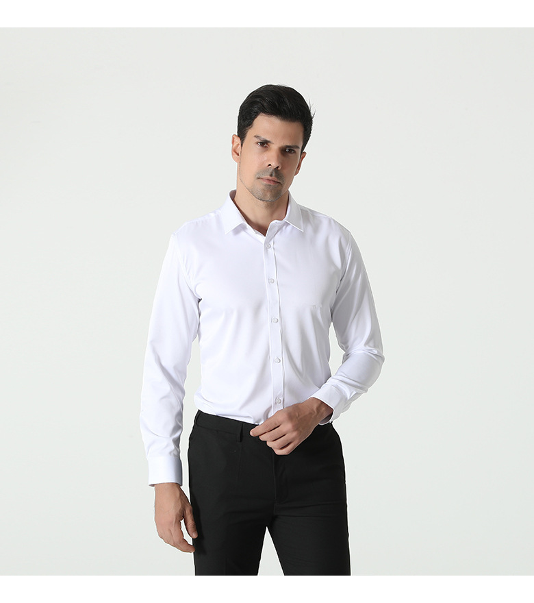 Solid Color Business Casual Mens Shirt (7)