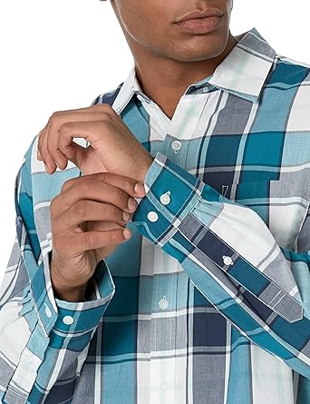 Men's Regular Fit Long Sleeve Business Poplin Shirt (4)