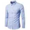 Mens Autumn Winter Slim Fit Oxford Lapel Shirt