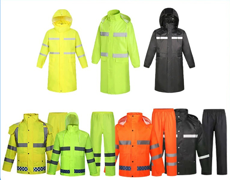 Fluorescent Yellow Waterproof Work Raincoat Set