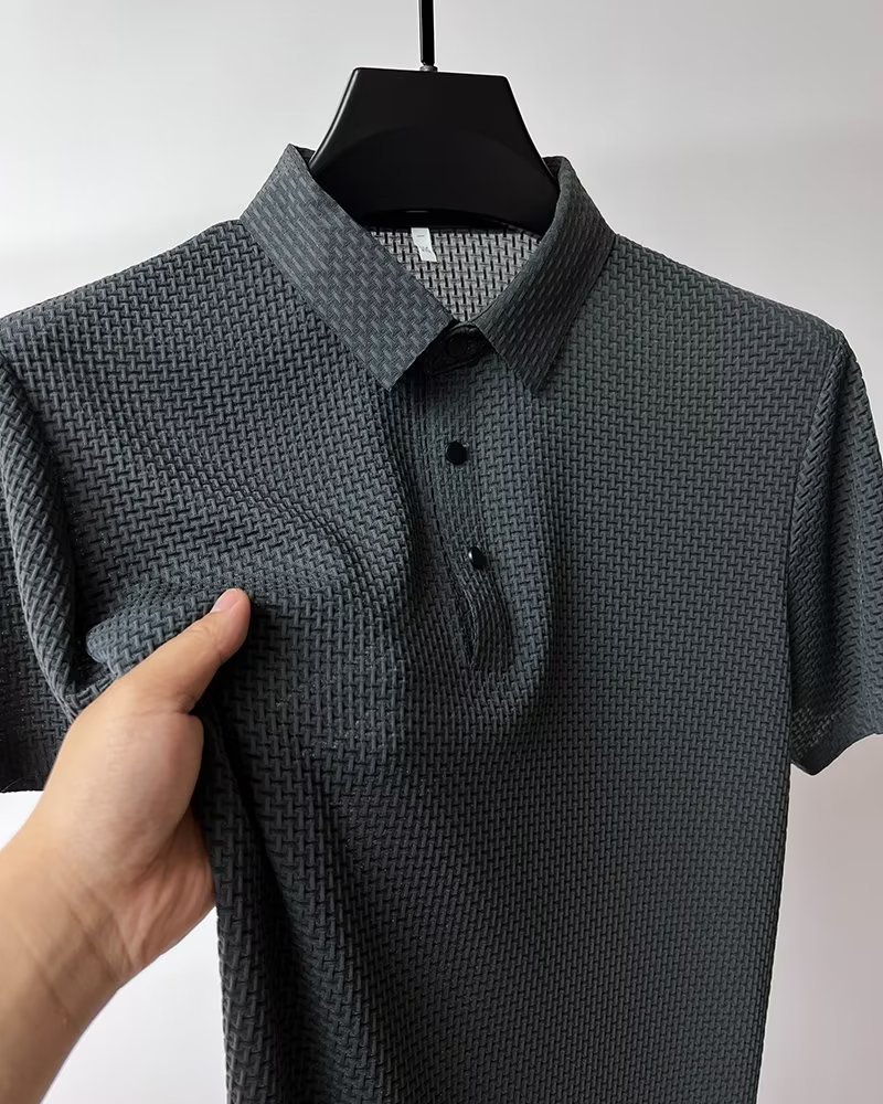 Mens Slim Solid Business Summer Polo Shirt (1)