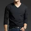 Mens Dark Grey V Neck Slim Base Layer Top