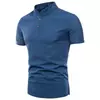 Mens Cotton Linen Stand Collar Slim Summer Shirt
