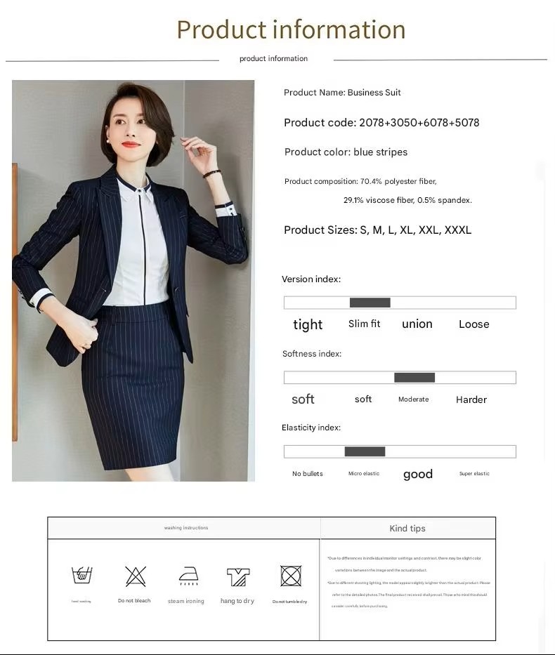 Womens Office Formal Striped Professional Suit (4)