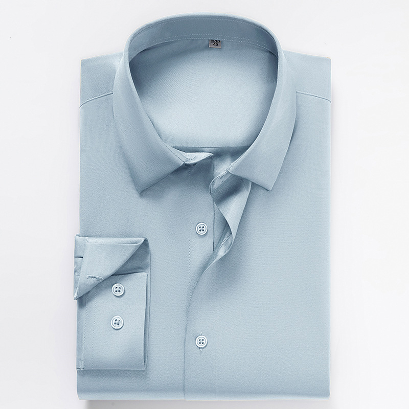 Mens Satin Silk Non Iron Business Dress Shirt (4)