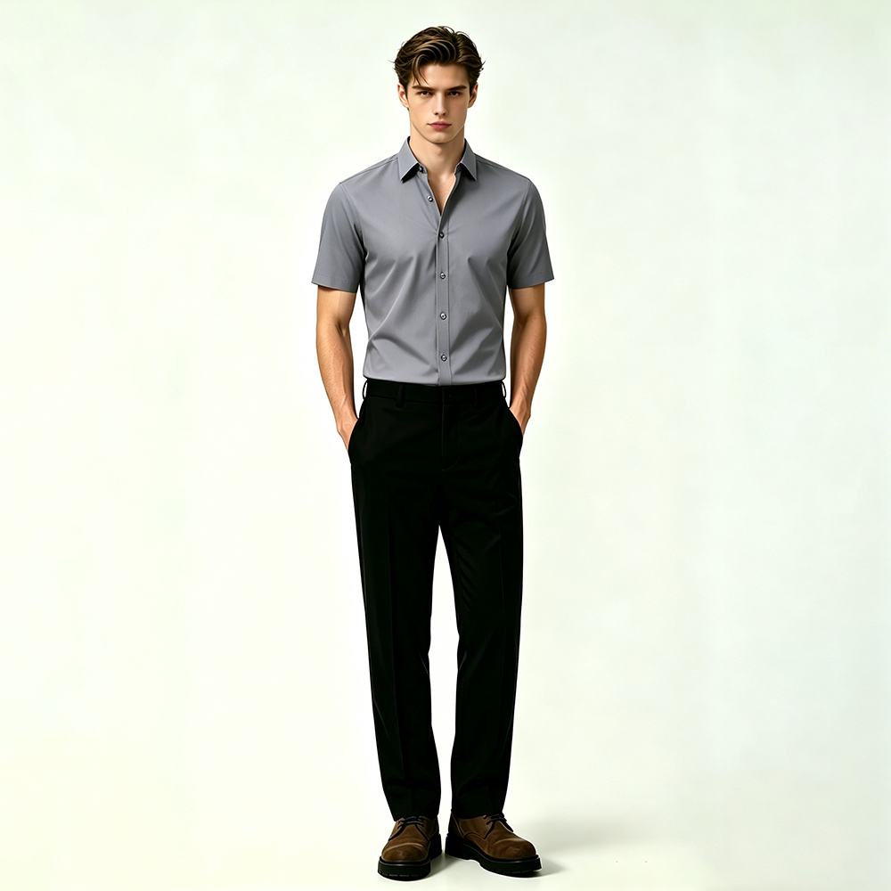 Mens Lightweight Short Sleeve Easy Care Shirt