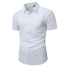 Mens Slub Cotton Short Sleeve Casual Shirt