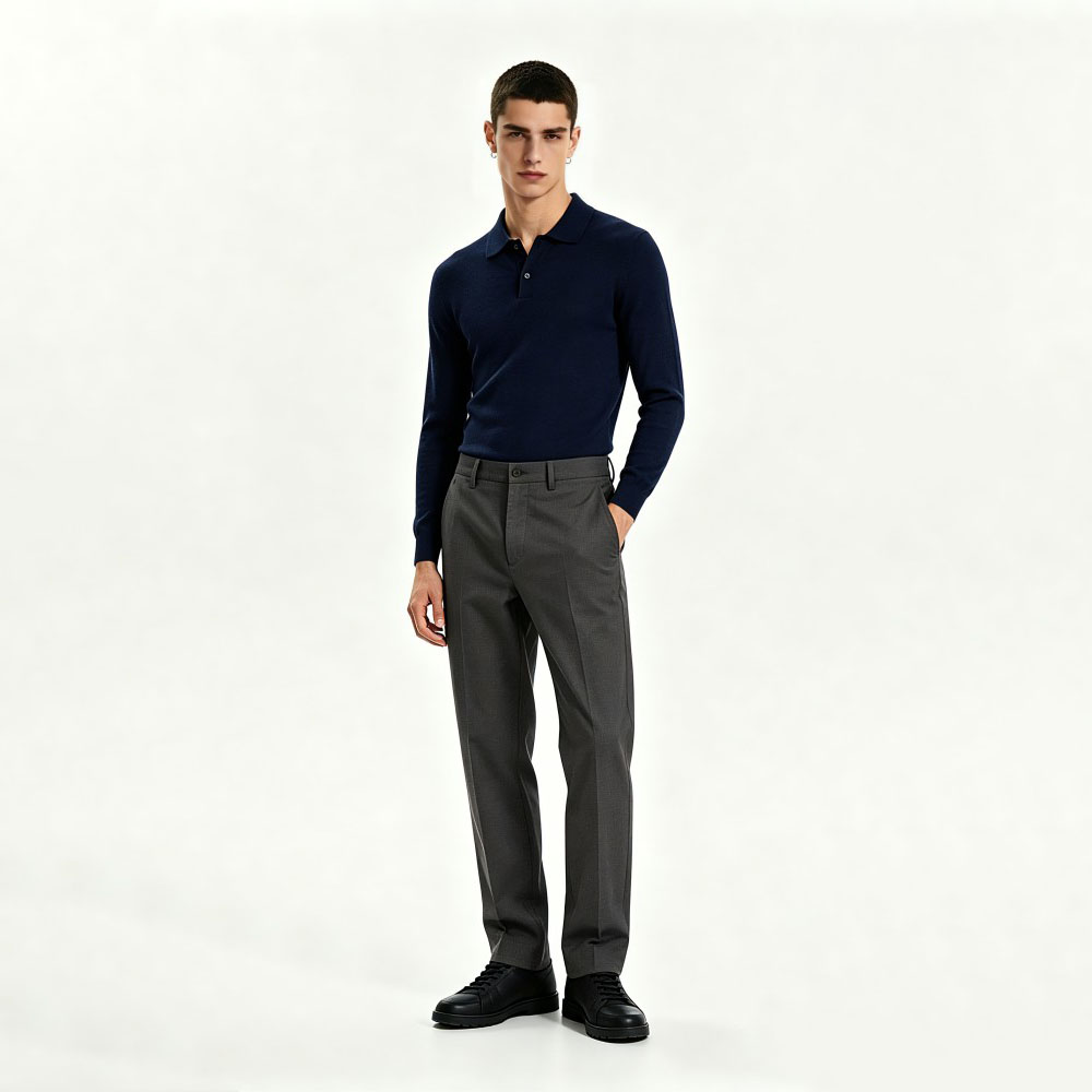Mens Slim Fit Wrinkle Resistant Stretch Suit Pants