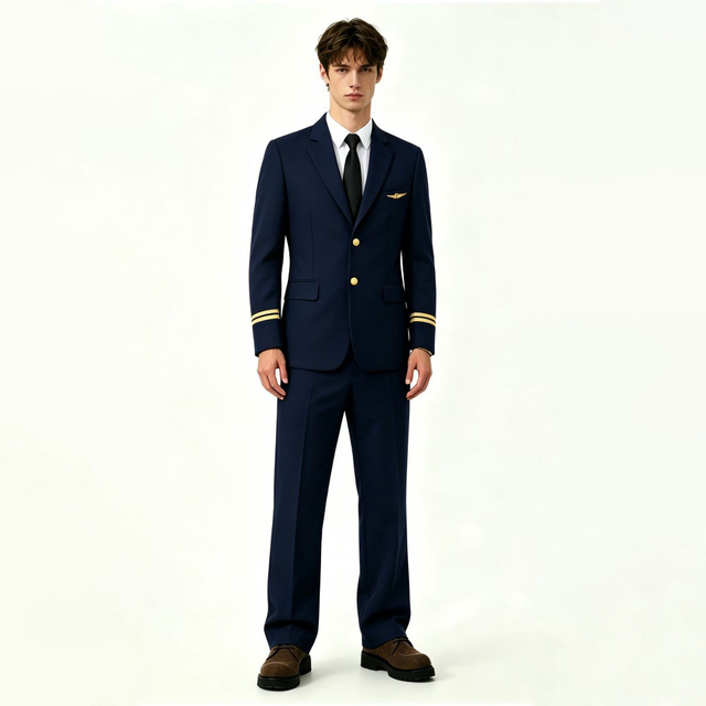 Single Breasted Blue Aviation Pilot Shirt