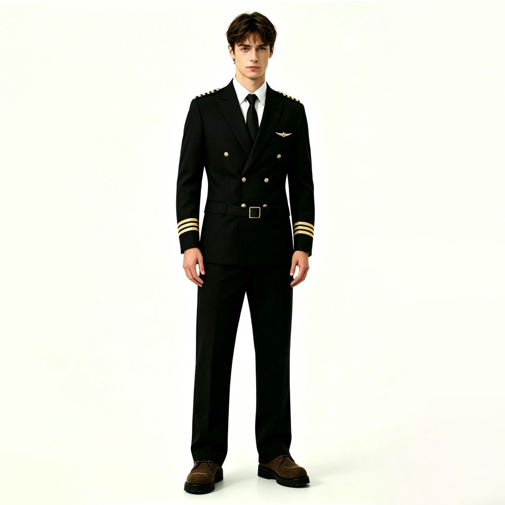 Mens Aviation Pilot Captain Uniform Suit