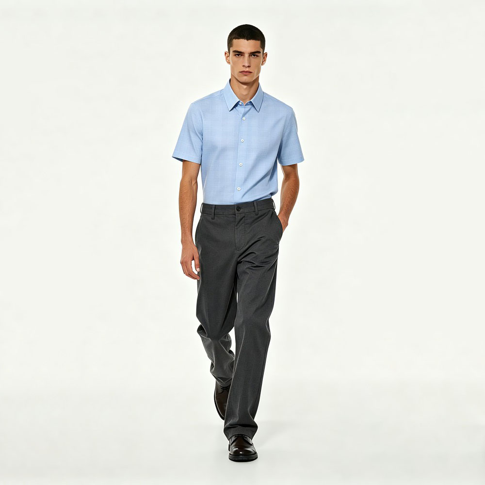 Camicia a maniche lunghe senza cuciture in seta stretch